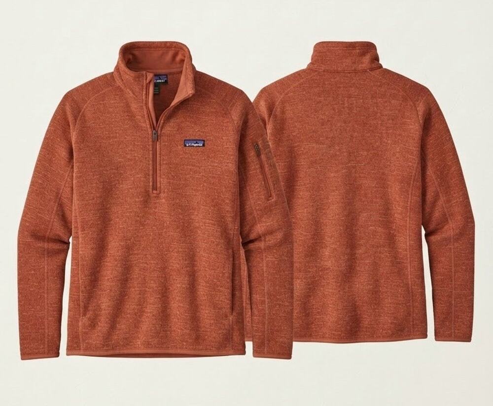 Patagonia Better Sweater 1/4 Zip Pullover Womens L Burnt Orange Polyester Fleece
